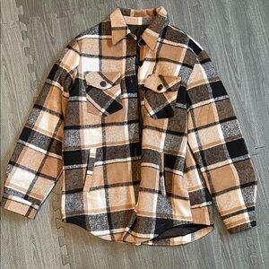 Plaid Button-Up Jacket